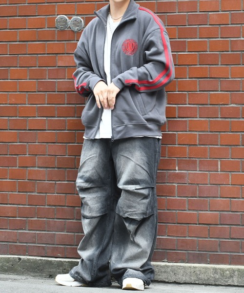 【セール】embroidery side line sweat track jacket/胸刺繍 サイドライン スウェット トラックジャケット（スウェット）｜Starting Over（スターティングオーバー）