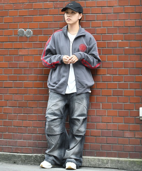 【セール】embroidery side line sweat track jacket/胸刺繍 サイドライン スウェット トラックジャケット（スウェット）｜Starting Over（スターティングオーバー）