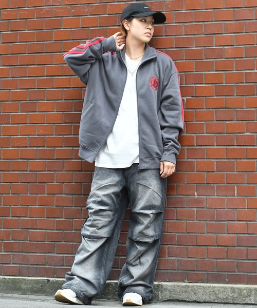 【セール】embroidery side line sweat track jacket/胸刺繍 サイドライン スウェット トラックジャケット（スウェット）｜Starting Over（スターティングオーバー）