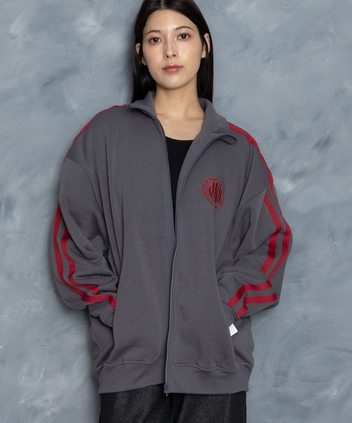 【セール】embroidery side line sweat track jacket/胸刺繍 サイドライン スウェット トラックジャケット（スウェット）｜Starting Over（スターティングオーバー）