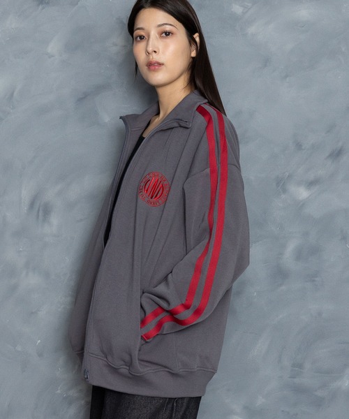 【セール】embroidery side line sweat track jacket/胸刺繍 サイドライン スウェット トラックジャケット（スウェット）｜Starting Over（スターティングオーバー）