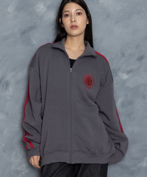 【セール】embroidery side line sweat track jacket/胸刺繍 サイドライン スウェット トラックジャケット（スウェット）｜Starting Over（スターティングオーバー）