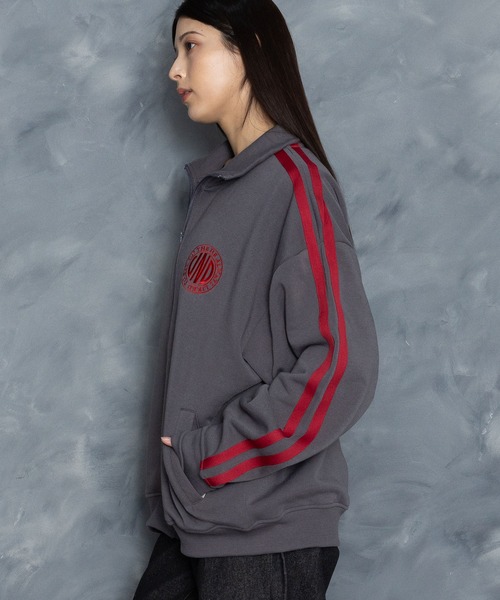 【セール】embroidery side line sweat track jacket/胸刺繍 サイドライン スウェット トラックジャケット（スウェット）｜Starting Over（スターティングオーバー）