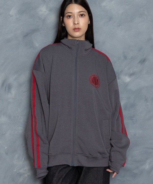 【セール】embroidery side line sweat track jacket/胸刺繍 サイドライン スウェット トラックジャケット（スウェット）｜Starting Over（スターティングオーバー）