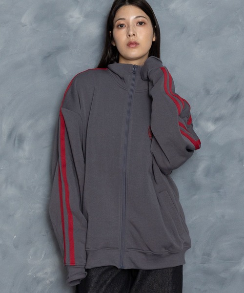 【セール】embroidery side line sweat track jacket/胸刺繍 サイドライン スウェット トラックジャケット（スウェット）｜Starting Over（スターティングオーバー）