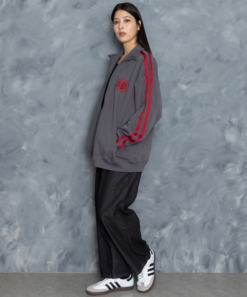 【セール】embroidery side line sweat track jacket/胸刺繍 サイドライン スウェット トラックジャケット（スウェット）｜Starting Over（スターティングオーバー）