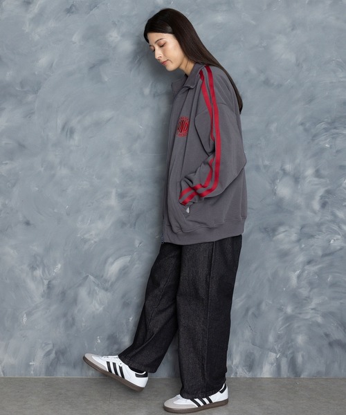 【セール】embroidery side line sweat track jacket/胸刺繍 サイドライン スウェット トラックジャケット（スウェット）｜Starting Over（スターティングオーバー）