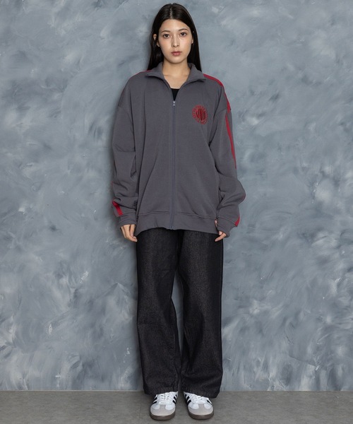 【セール】embroidery side line sweat track jacket/胸刺繍 サイドライン スウェット トラックジャケット（スウェット）｜Starting Over（スターティングオーバー）