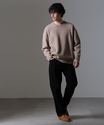 AQUA ウールカシミヤクルーネックプルオーバー