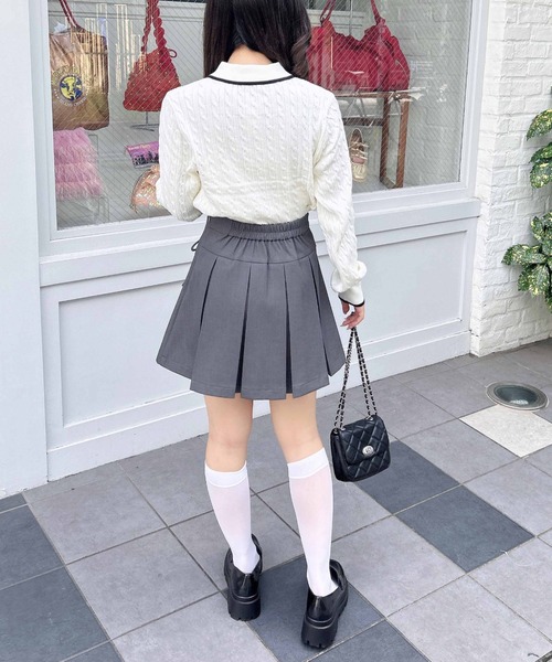 INGNI（イング）の「胸刺しゅうケーブルポロニット／Ａ（ニット/セーター・レディース・ホワイト×ブラック/グレー×ホワイト/ブラック×ホワイト/ベージュ系2・M）」の21枚目の写真