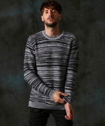 HIDEAWAYS NICOLE | リップルタックボーダークルーネックニット(ニット/セーター)