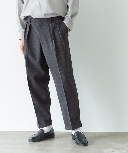 coca(coca)(コカ)の「ウールライクボンディング ワイドテーパードパンツ(その他パンツ・メンズ・グレー/ブラック・XL/M/L)」の9枚目の写真