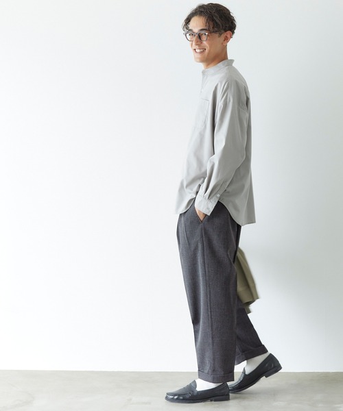 coca(coca)(コカ)の「ウールライクボンディング ワイドテーパードパンツ(その他パンツ・メンズ・グレー/ブラック・XL/M/L)」の8枚目の写真
