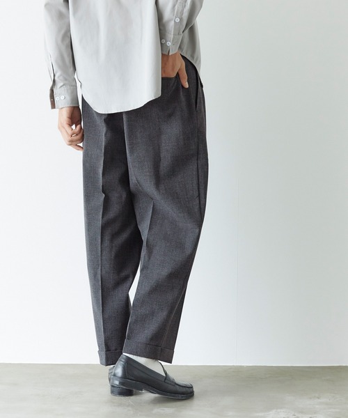 coca(coca)(コカ)の「ウールライクボンディング ワイドテーパードパンツ(その他パンツ・メンズ・グレー/ブラック・XL/M/L)」の11枚目の写真