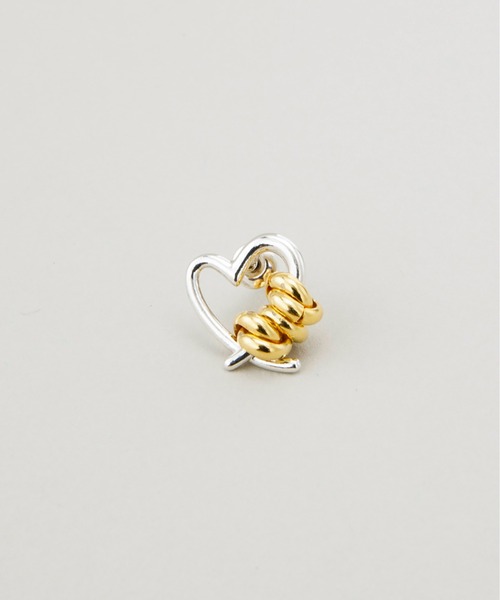 LAPUIS(ラピュイ)Line Coil Heart pierced earrings M（ピアス