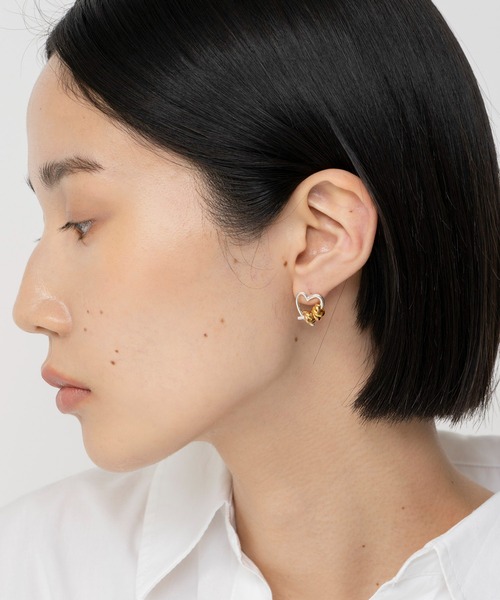 Casselini（キャセリーニ）の「LAPUIS(ラピュイ)Line Coil Heart pierced earrings M（ピアス（両耳用）・レディース・ゴールド/マルチ・FREE）」の18枚目の写真