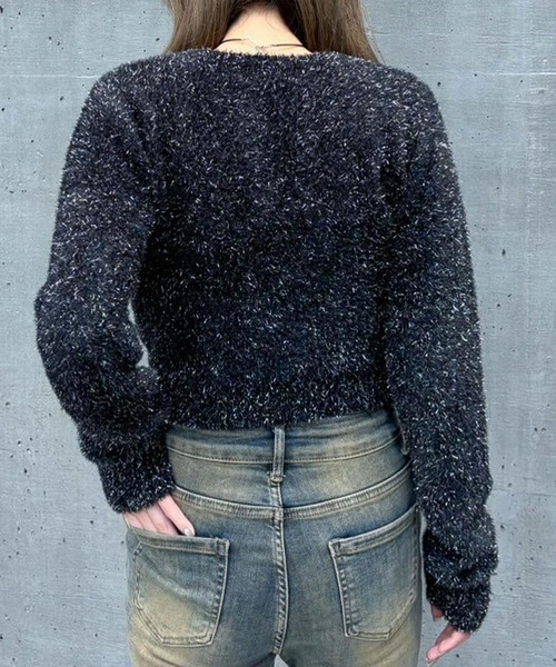 ENVYM（アンビー）の「シャギーコンパクトニット（ニット/セーター・レディース・ブルー/シルバー/ブラック・FREE）」の8枚目の写真