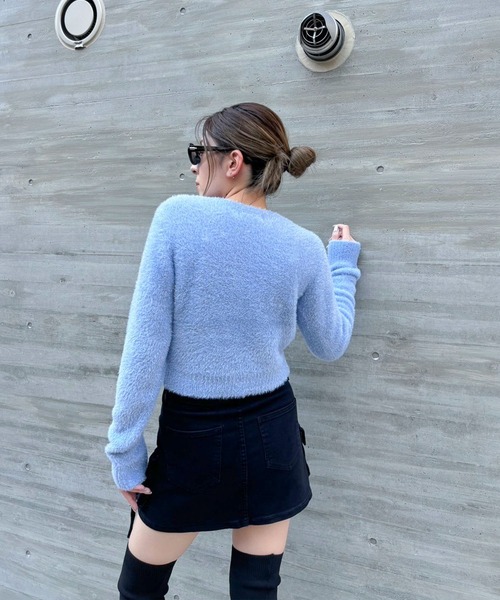 ENVYM（アンビー）の「シャギーコンパクトニット（ニット/セーター・レディース・ブルー/シルバー/ブラック・FREE）」の22枚目の写真