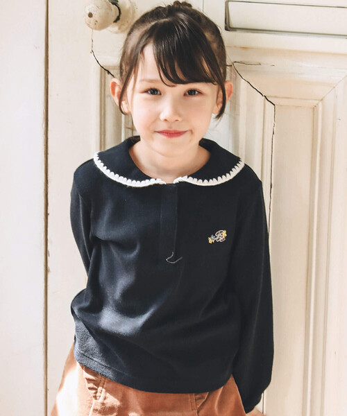 【セール】ハマグリステッチピーターパンカラーTシャツ(90~150cm)（Tシャツ/カットソー）｜BeBe（ベベ） 7,040円