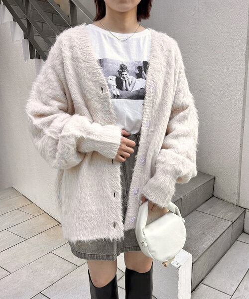 mline（エムライン）の「[mline]シャギーロングカーディガン