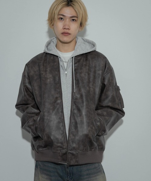 SENSE OF PLACE by URBAN RESEARCH（センスオブプレイスバイアーバンリサーチ）の「ヴィンテージライクMA-1（MA-1・メンズ・ブラック/ブラウン・MEDIUM/LARGE）」の21枚目の写真