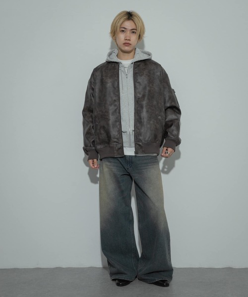 SENSE OF PLACE by URBAN RESEARCH（センスオブプレイスバイアーバンリサーチ）の「ヴィンテージライクMA-1（MA-1・メンズ・ブラック/ブラウン・MEDIUM/LARGE）」の5枚目の写真