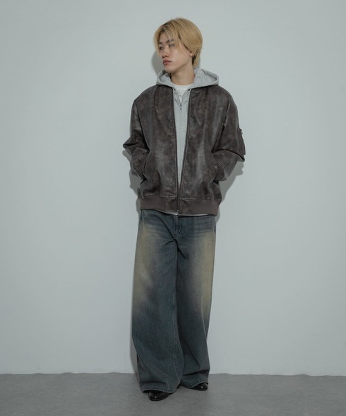 SENSE OF PLACE by URBAN RESEARCH（センスオブプレイスバイアーバンリサーチ）の「ヴィンテージライクMA-1（MA-1・メンズ・ブラック/ブラウン・MEDIUM/LARGE）」の6枚目の写真