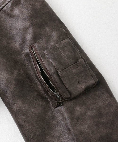 SENSE OF PLACE by URBAN RESEARCH（センスオブプレイスバイアーバンリサーチ）の「ヴィンテージライクMA-1（MA-1・メンズ・ブラック/ブラウン・MEDIUM/LARGE）」の10枚目の写真