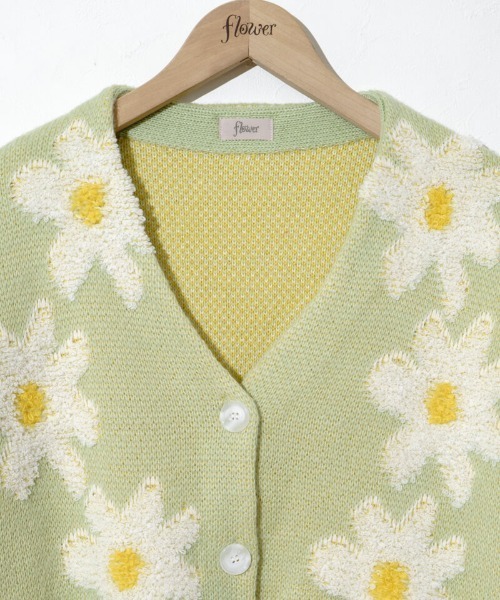 flower（フラワー）の「プレイフルフラワーニット（ニット/セーター・レディース・ミント/ピンク/グレー・FREE）」の7枚目の写真