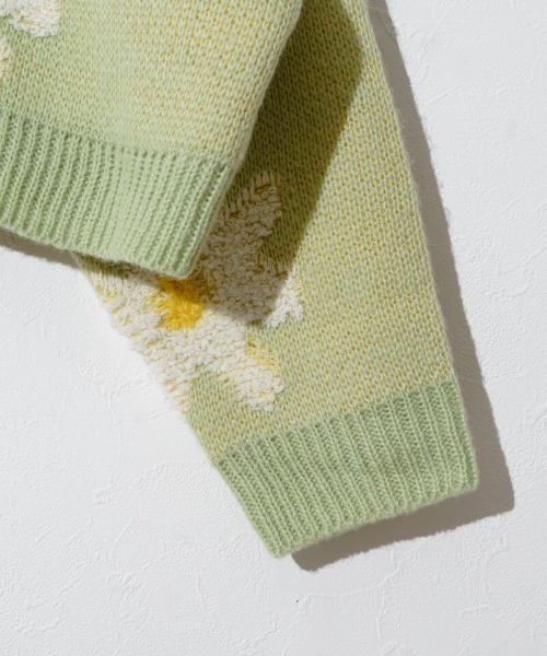 flower（フラワー）の「プレイフルフラワーニット（ニット/セーター・レディース・ミント/ピンク/グレー・FREE）」の10枚目の写真