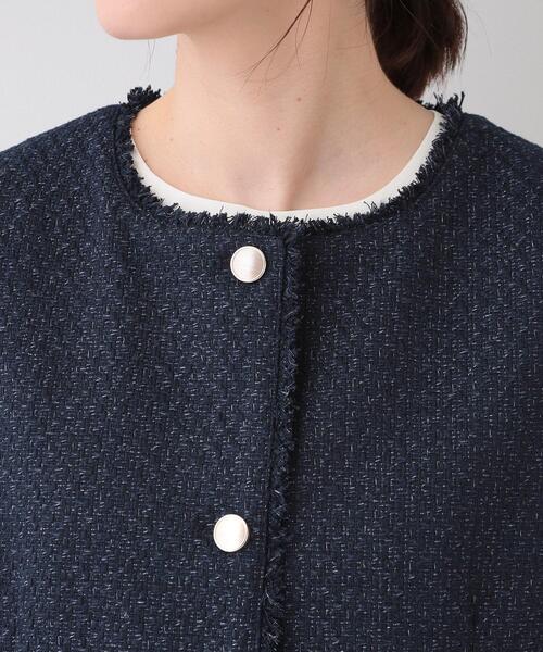 SHOO・LA・RUE（シューラルー）の「【セレモニーからデイリーまで】フリンジ ツイードジレ（ベスト・レディース・アイボリー系3/ネイビー系3・04/03/02/01/05）」の20枚目の写真