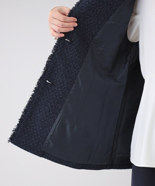 SHOO・LA・RUE（シューラルー）の「【セレモニーからデイリーまで】フリンジ ツイードジレ（ベスト・レディース・アイボリー系3/ネイビー系3・04/03/02/01/05）」の4枚目の写真