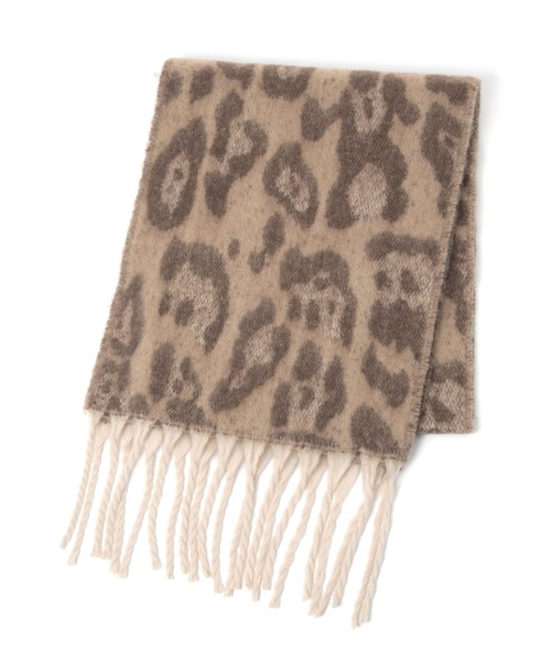 BAYFLOW（ベイフロー）の「[ふんわりとした柔らかな素材]レオパードマフラー（マフラー・レディース・ベージュ・FREE）」の2枚目の写真