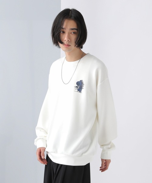 HARE（ハレ）の「アートモチーフバックプリントスウェット(HARE)（スウェット・メンズ・グレー/ブラック/ホワイト/ブルー/ブラック系その他/ホワイト系その他/グリーン・SMALL/MEDIUM）」の10枚目の写真