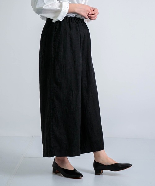 D.M.G.（ドミンゴ）の「[D.M.G / ディーエムジー] 25リネンキャンバス ガウチョパンツ（その他パンツ・レディース・ベージュ/ブルー/ネイビー/ブラック/マスタード・M/S）」の8枚目の写真