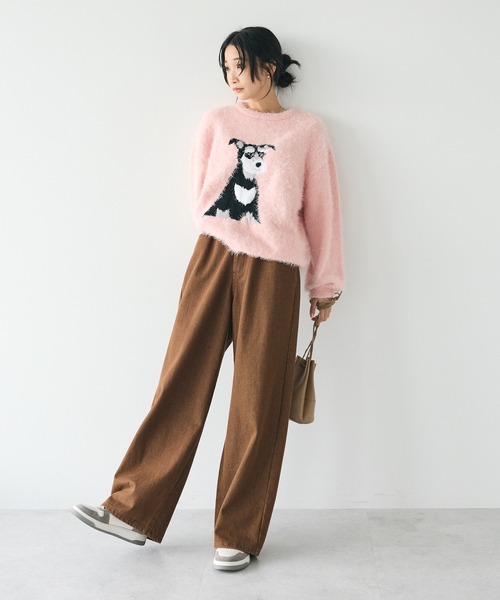 CRAFT STANDARD BOUTIQUE(クラフトスタンダードブティック)の「アニマルシャギーニットプルオーバー/24AW(ニット/セーター・メンズ・アイボリー/ライトピンク/ネイビー/チャコールグレー・FREE)」の21枚目の写真