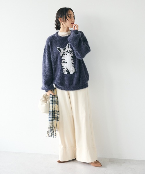 CRAFT STANDARD BOUTIQUE(クラフトスタンダードブティック)の「アニマルシャギーニットプルオーバー/24AW(ニット/セーター・メンズ・アイボリー/ライトピンク/ネイビー/チャコールグレー・FREE)」の19枚目の写真