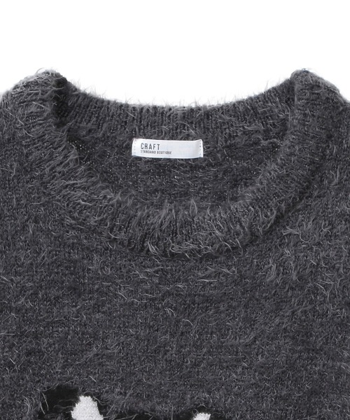 CRAFT STANDARD BOUTIQUE(クラフトスタンダードブティック)の「アニマルシャギーニットプルオーバー/24AW(ニット/セーター・メンズ・アイボリー/ライトピンク/ネイビー/チャコールグレー・FREE)」の12枚目の写真