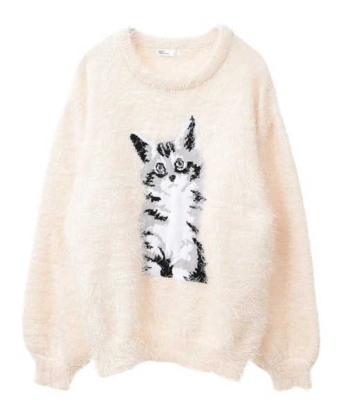 CRAFT STANDARD BOUTIQUE(クラフトスタンダードブティック)の「アニマルシャギーニットプルオーバー/24AW(ニット/セーター・メンズ・アイボリー/ライトピンク/ネイビー/チャコールグレー・FREE)」の6枚目の写真