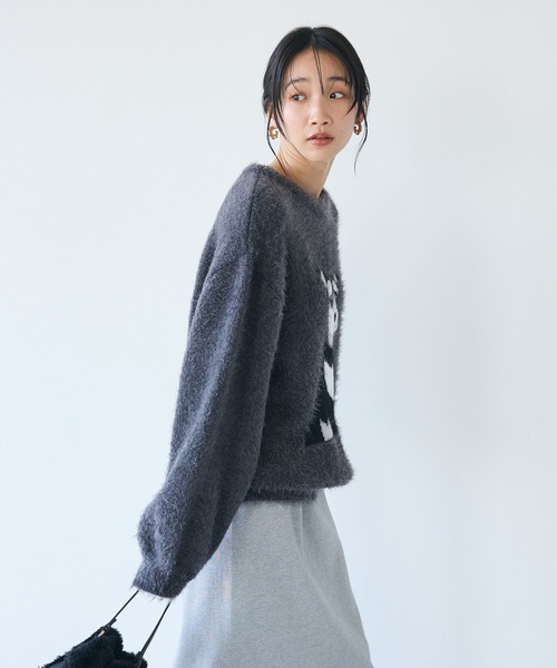 【24AW】Lui's シャギーニット　グレー　size FREE Lui's（ルイス）の「シャギーニット（ニット/セーター）」 - WEAR
