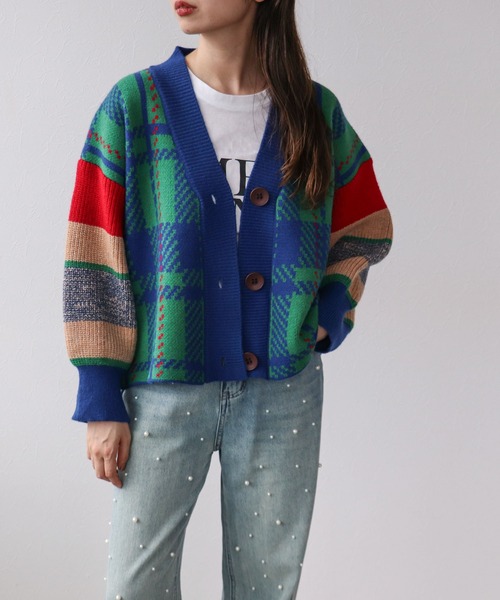 【セール】MIX柄ニットカーディガン（カーディガン/ボレロ）｜Cepica（セピカ）