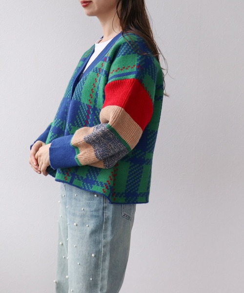 【セール】MIX柄ニットカーディガン（カーディガン/ボレロ）｜Cepica（セピカ）