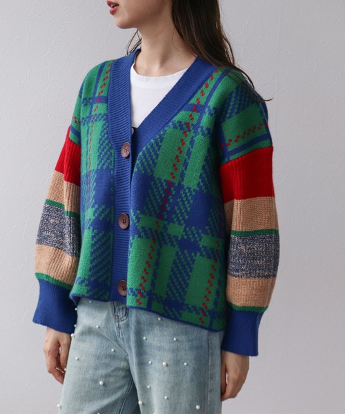 【セール】MIX柄ニットカーディガン（カーディガン/ボレロ）｜Cepica（セピカ）