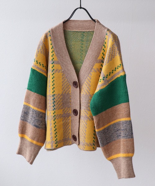 【セール】MIX柄ニットカーディガン（カーディガン/ボレロ）｜Cepica（セピカ）