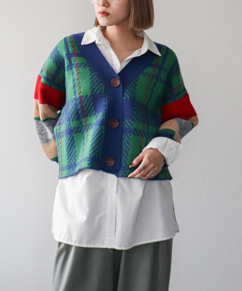 【セール】MIX柄ニットカーディガン（カーディガン/ボレロ）｜Cepica（セピカ）