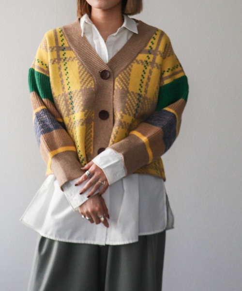 【セール】MIX柄ニットカーディガン（カーディガン/ボレロ）｜Cepica（セピカ）