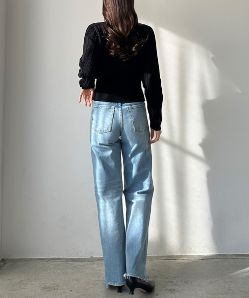 Louere（ルエレ）の「ゴールドボタンケーブルニットカーディガン（カーディガン/ボレロ・レディース・オフホワイト/ネイビー/チャコール/ライトグレー/ブラック・MEDIUM/LARGE）」の12枚目の写真