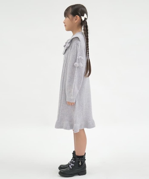 axes femme（アクシーズファム）の「フラワー刺繍ニットワンピース（ワンピース・キッズ・ピンク/ブルー・MEDIUM/LARGE/X-LARGE）」の7枚目の写真