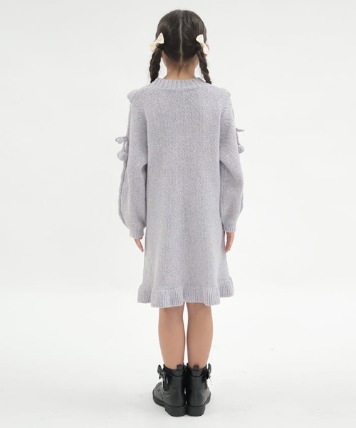 axes femme（アクシーズファム）の「フラワー刺繍ニットワンピース（ワンピース・キッズ・ピンク/ブルー・MEDIUM/LARGE/X-LARGE）」の8枚目の写真