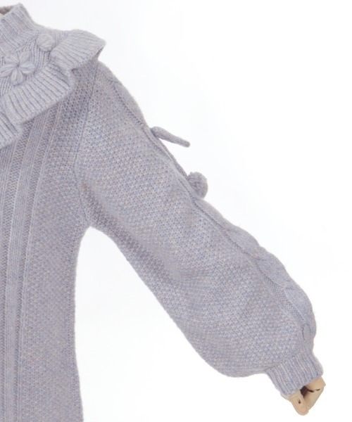 axes femme（アクシーズファム）の「フラワー刺繍ニットワンピース（ワンピース・キッズ・ピンク/ブルー・MEDIUM/LARGE/X-LARGE）」の19枚目の写真